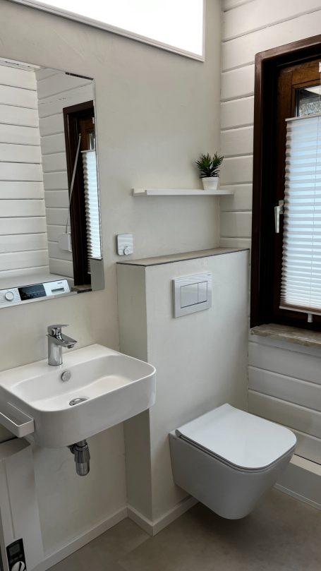 Modernes Badezimmer mit Fußbodenheizung Modernes Badezimmer mit Fußbodenheizung